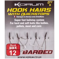 Korum Quickstop Am Haarvorfach, Widerhaken 9 Korum Quickstop Am Haarvorfach, Widerhaken -Korum Geschäft korum barbed hook hairs with quickstop