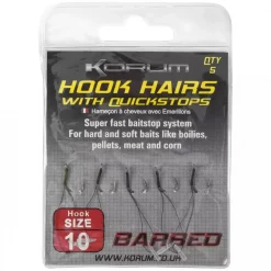 Korum Quickstop Am Haarvorfach, Widerhaken 11 Korum Quickstop Am Haarvorfach, Widerhaken -Korum Geschäft korum barbed hook hairs with quickstops 1.jpg