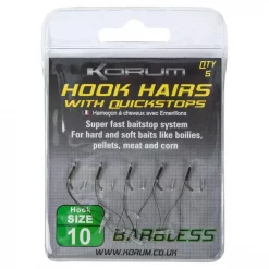 Korum Quickstop Am Haarvorfach, Ohne Widerhaken 7 Korum Quickstop Am Haarvorfach, Ohne Widerhaken -Korum Geschäft korum barbless hook hairs with quickstops.jpg